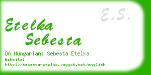 etelka sebesta business card